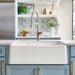 White - BLANCO Ikon SILGRANIT 33" Double Bowl Apron-Front Farmhouse Sink with Low Divide