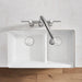White - BLANCO Ikon SILGRANIT 33" Double Bowl Apron-Front Farmhouse Sink with Low Divide