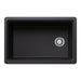 Coal Black - BLANCO Inteos SILGRANIT 30" Single Bowl Reversible Undermount Workstation Kitchen Sink