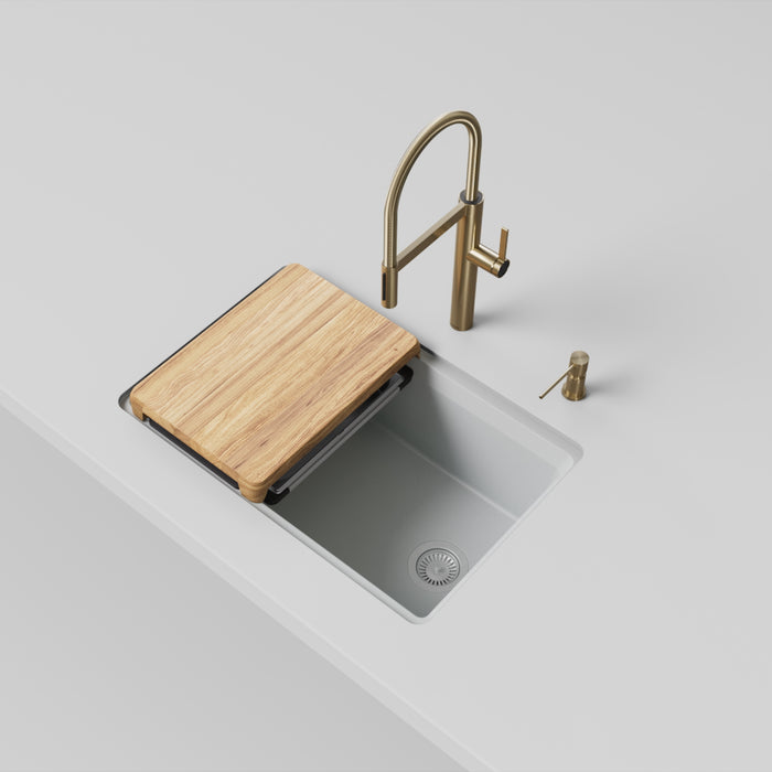 White - BLANCO Inteos SILGRANIT 30" Single Bowl Reversible Undermount Workstation Kitchen Sink