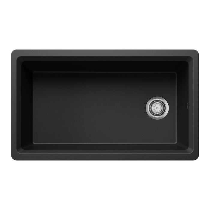Coal Black - BLANCO Inteos SILGRANIT 33" Single Bowl Reversible Undermount Workstation Kitchen Sink