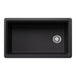 Coal Black - BLANCO Inteos SILGRANIT 33" Single Bowl Reversible Undermount Workstation Kitchen Sink