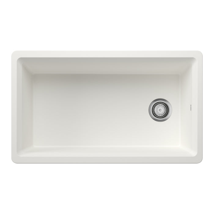 White - BLANCO Inteos SILGRANIT 33" Single Bowl Reversible Undermount Workstation Kitchen Sink