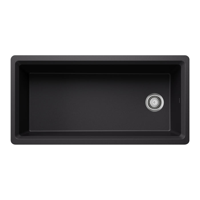 Coal Black - BLANCO Inteos SILGRANIT 39" Single Bowl Reversible Undermount Workstation Kitchen Sink