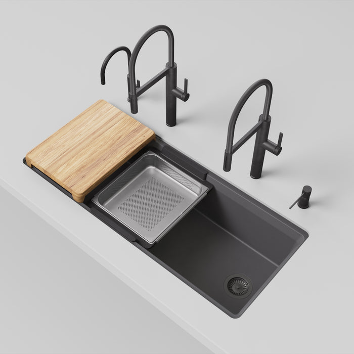 Cinder - BLANCO Inteos SILGRANIT 45" Single Bowl Reversible Undermount Workstation Kitchen Sink