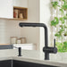 Coal Black - BLANCO Linus Low Arc Pull-Out Dual-Spray Kitchen Faucet