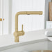 Satin Gold - BLANCO Linus Low Arc Pull-Out Dual-Spray Kitchen Faucet