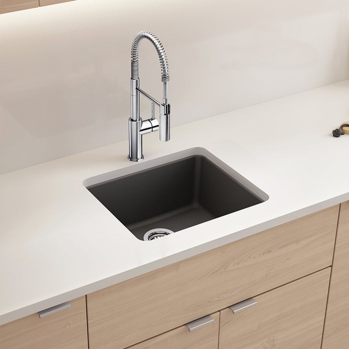 Cinder - BLANCO Liven SILGRANIT 21" Single Bowl Dual Mount Kitchen Sink