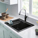 Anthracite - BLANCO Liven SILGRANIT 25" Single Bowl Dual Mount Laundry Sink