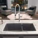 Cinder - BLANCO Performa SILGRANIT 33" 60/40 Double Bowl Undermount Kitchen Sink with Low Divide