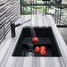 Anthracite - BLANCO Precis Cascade SILGRANIT 29" Single Bowl Undermount Kitchen Sink with Colander
