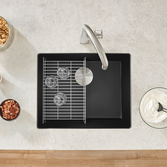 Coal Black - BLANCO Precis SILGRANIT 21" Single Bowl Undermount Kitchen Sink