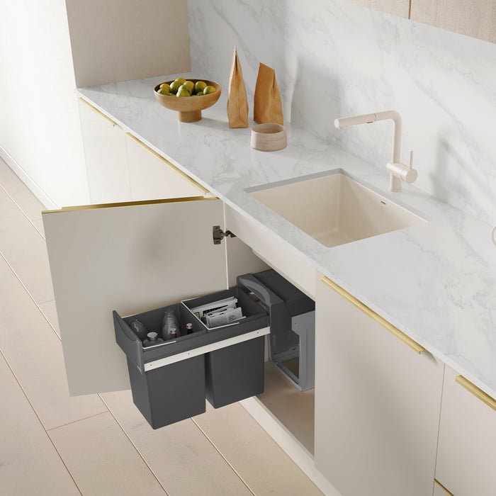 Soft White - BLANCO Precis SILGRANIT 24" Single Bowl Undermount Kitchen Sink