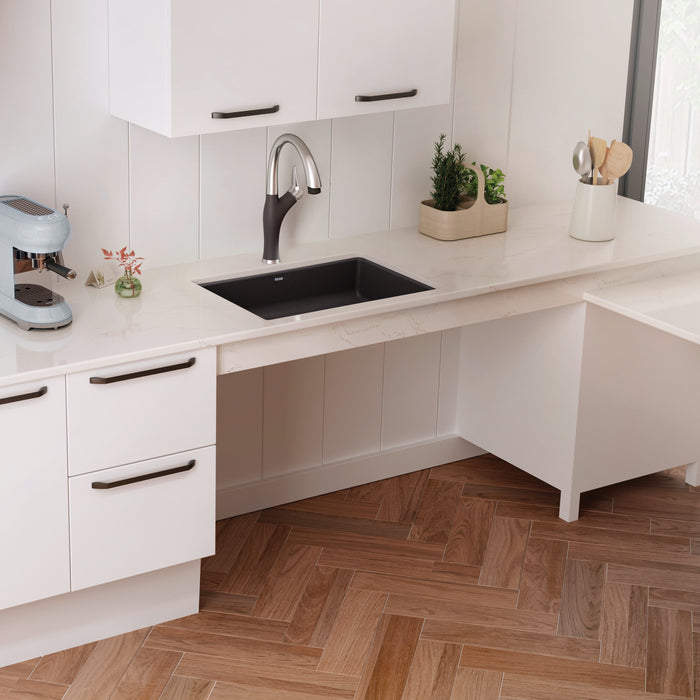 Cinder - BLANCO Precis SILGRANIT 25" ADA Single Bowl Undermount Kitchen Sink