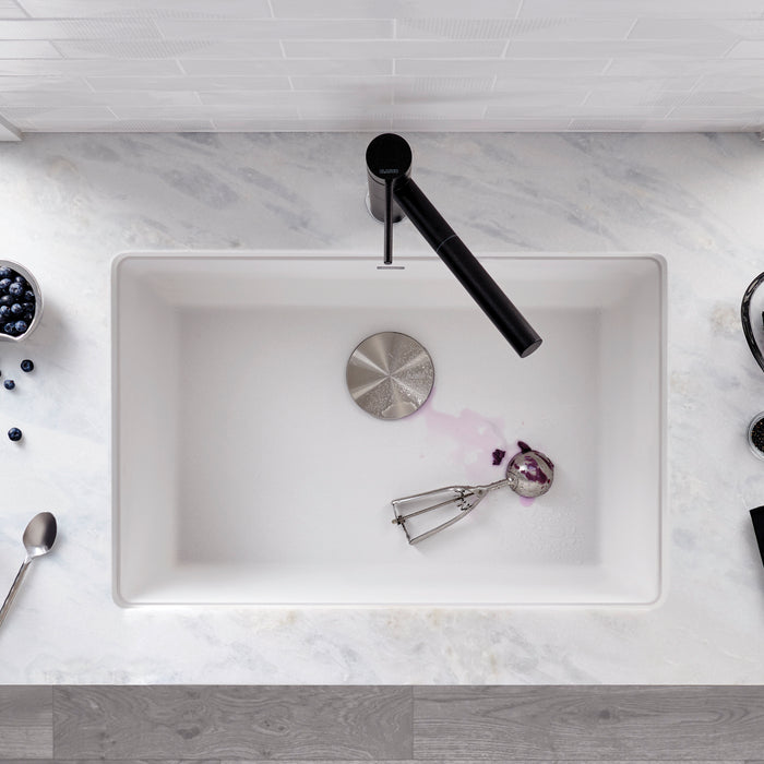 White - BLANCO Precis SILGRANIT 27" Single Bowl Undermount Kitchen Sink
