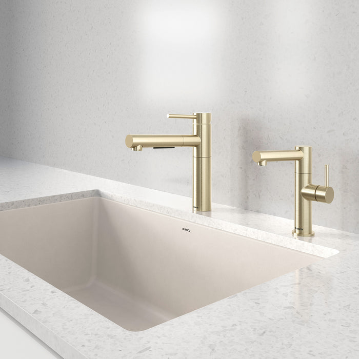 Soft White - BLANCO Precis SILGRANIT 30" Single Bowl Undermount Kitchen Sink