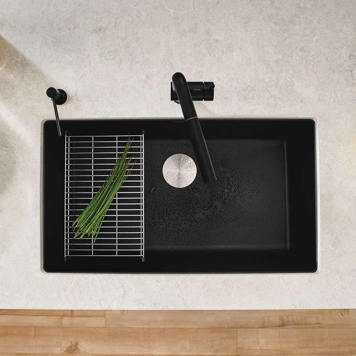 Coal Black - BLANCO Precis SILGRANIT 32" Super Single Undermount Kitchen Sink