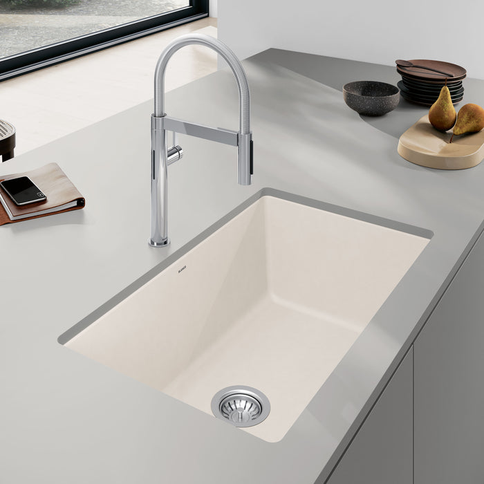 Soft White - BLANCO Precis SILGRANIT 32" Super Single Undermount Kitchen Sink