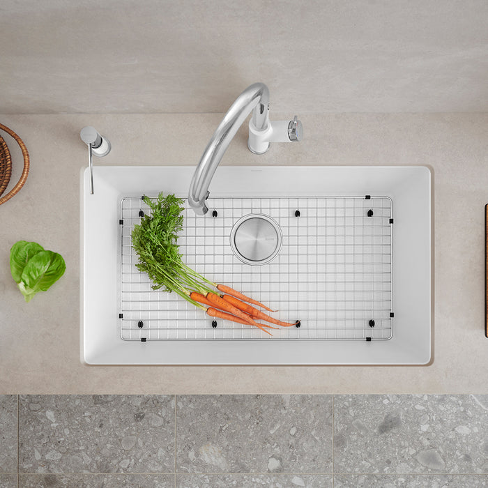 White - BLANCO Precis SILGRANIT 32" Super Single Undermount Kitchen Sink