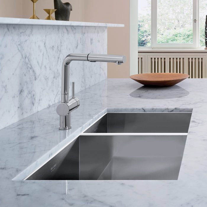 BLANCO Precision R0 33" 60/40 Double Bowl Undermount Stainless Steel Kitchen Sink