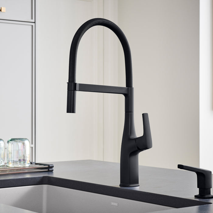 Matte Black - BLANCO Rivana Semi-Pro Pull-Down Dual-Spray Kitchen Faucet