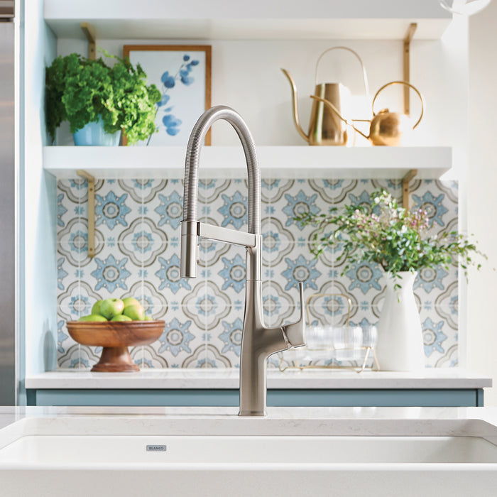 Pvd Steel - BLANCO Rivana Semi-Pro Pull-Down Dual-Spray Kitchen Faucet