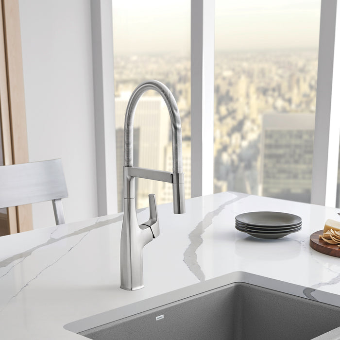 Pvd Steel - BLANCO Rivana Semi-Pro Pull-Down Dual-Spray Kitchen Faucet