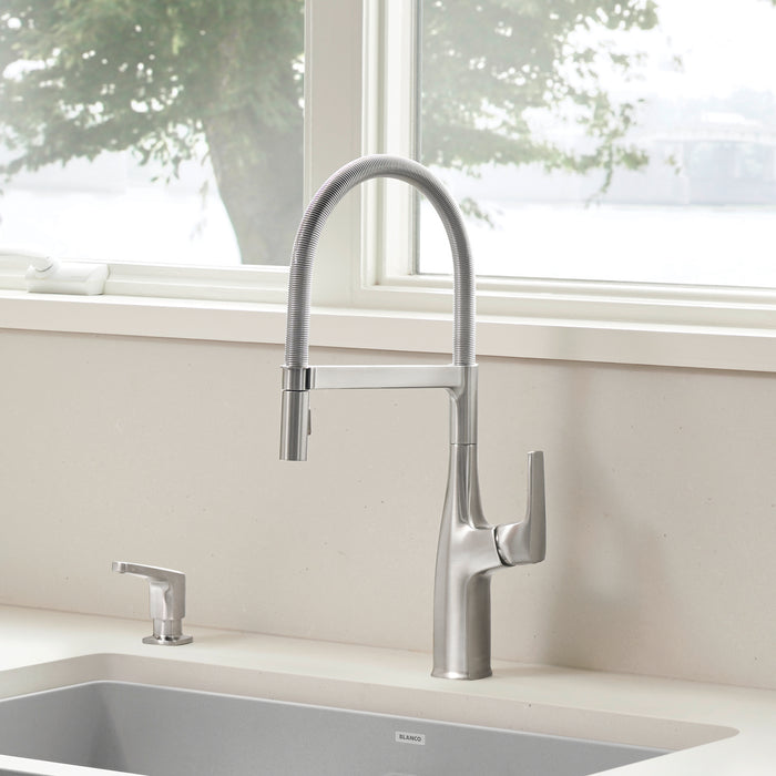 Pvd Steel - BLANCO Rivana Semi-Pro Pull-Down Dual-Spray Kitchen Faucet