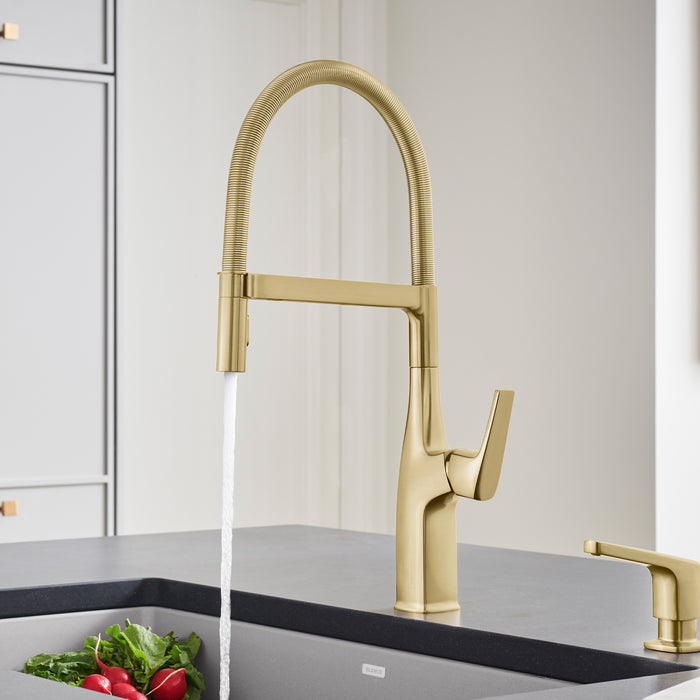 Satin Gold - BLANCO Rivana Semi-Pro Pull-Down Dual-Spray Kitchen Faucet