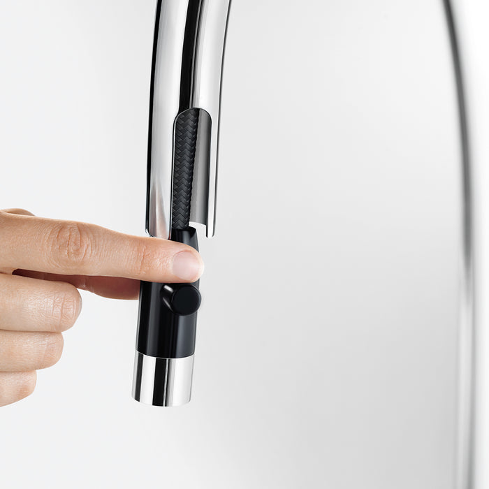Chrome/Coal Black - BLANCO Urbena Pull-Down Dual-Spray Kitchen Faucet