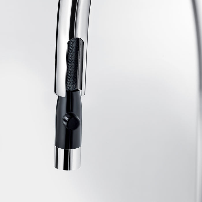 Chrome/Coal Black - BLANCO Urbena Pull-Down Dual-Spray Kitchen Faucet