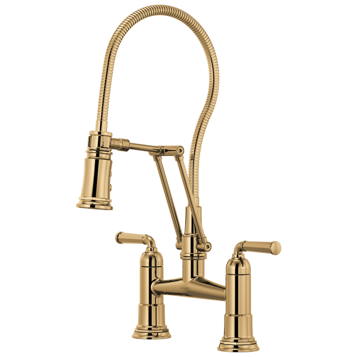 Articulating Bridge Faucet with Finished Hose