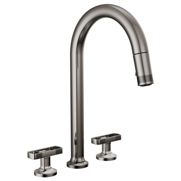 Brizo Kintsu: Widespread Pull-Down Faucet with Arc Spout - Less Handles