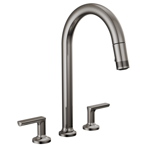 Brizo Kintsu: Widespread Pull-Down Faucet with Arc Spout - Less Handles