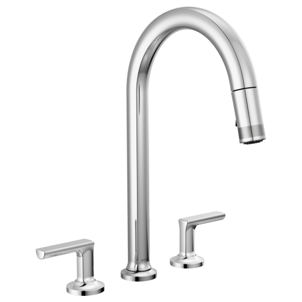 Brizo Kintsu: Widespread Pull-Down Faucet with Arc Spout - Less Handles