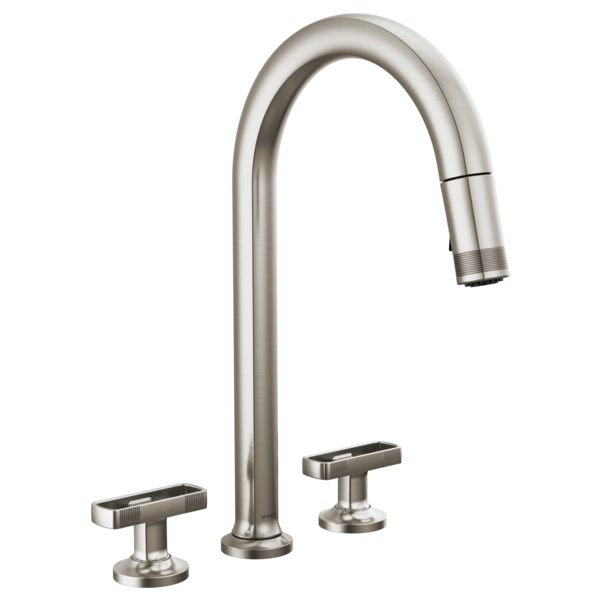 Brizo Kintsu: Widespread Pull-Down Faucet with Arc Spout - Less Handles