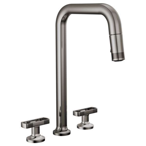 Brizo Kintsu: Widespread Pull-Down Faucet with Square Spout - Less Handles