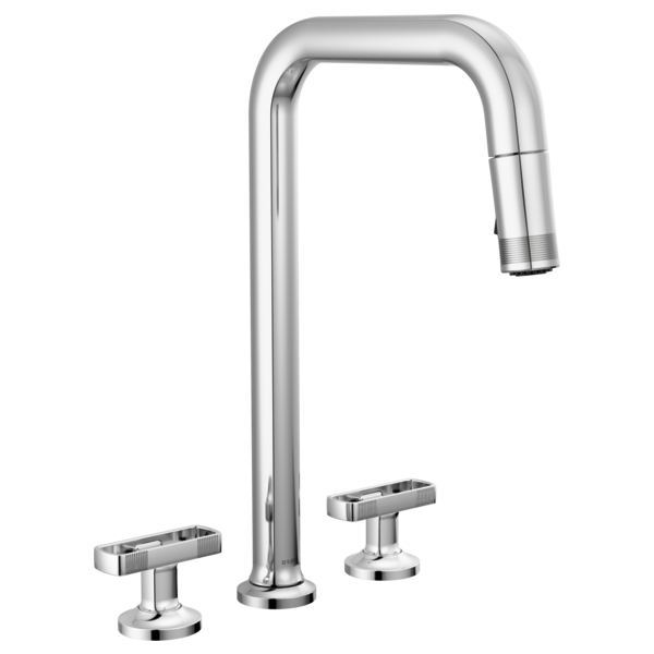 Brizo Kintsu: Widespread Pull-Down Faucet with Square Spout - Less Handles