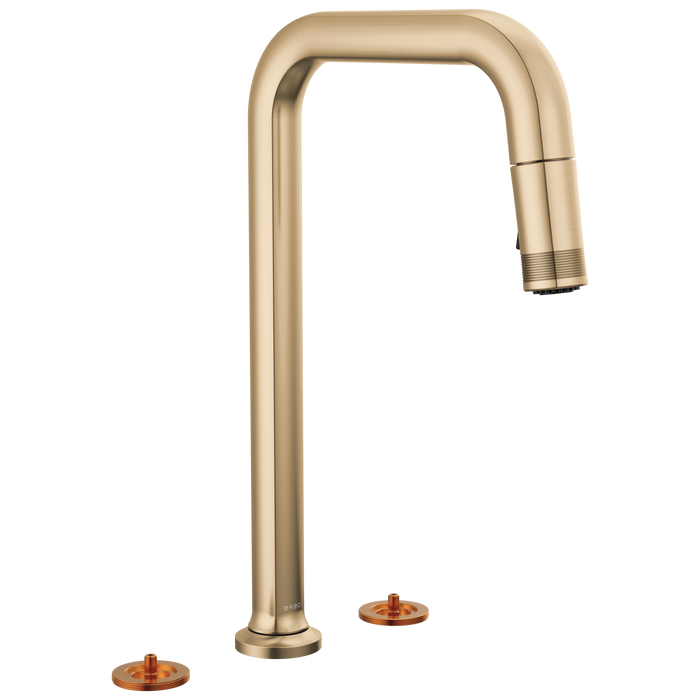 Brizo Kintsu: Widespread Pull-Down Faucet with Square Spout - Less Handles
