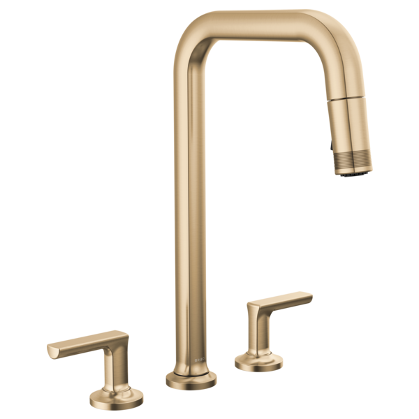 Brizo Kintsu: Widespread Pull-Down Faucet with Square Spout - Less Handles