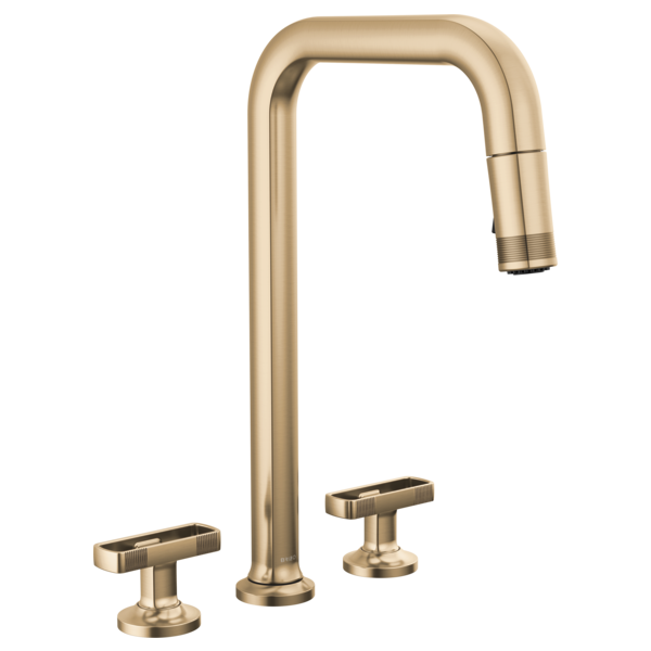 Brizo Kintsu: Widespread Pull-Down Faucet with Square Spout - Less Handles