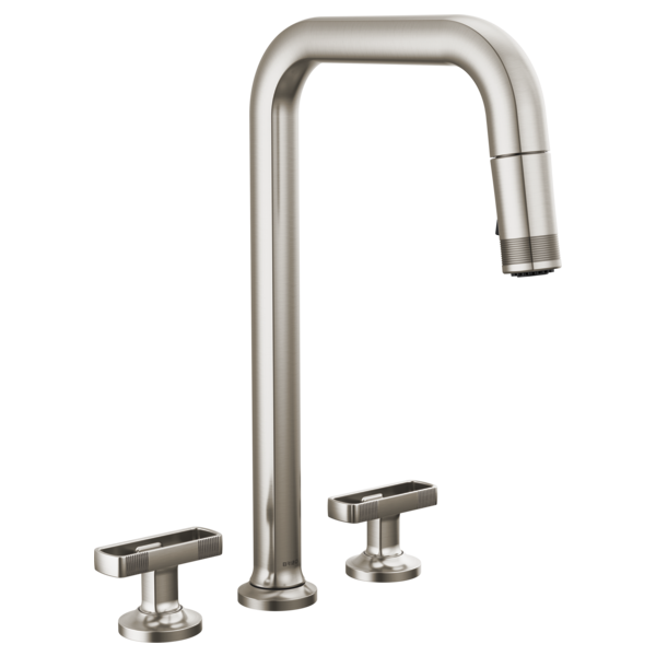 Brizo Kintsu: Widespread Pull-Down Faucet with Square Spout - Less Handles