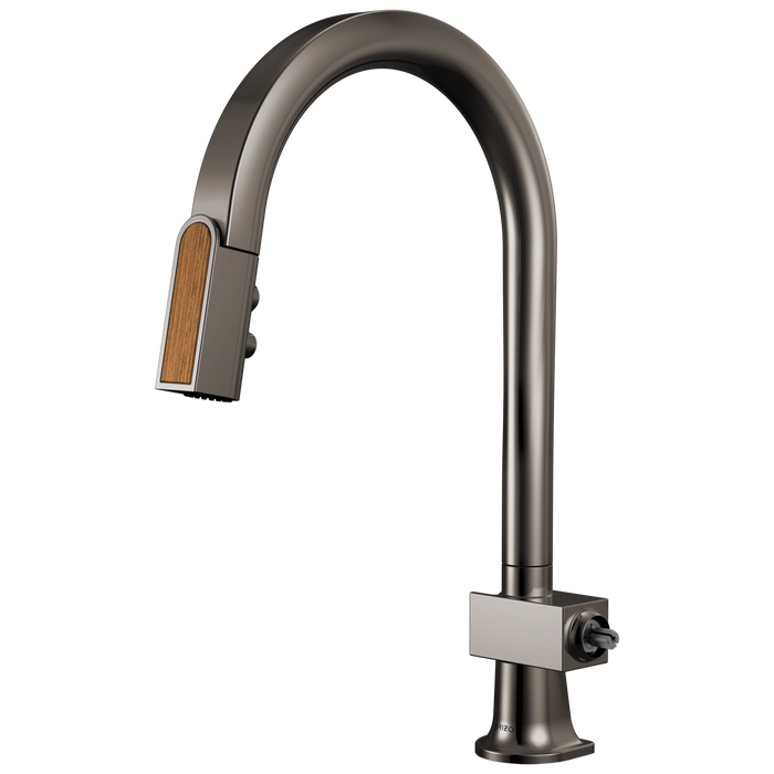 Brizo Frank Lloyd Wright 63022LF Pull-Down Kitchen Faucet with Arc Spout and Wood Wand - Less Handle