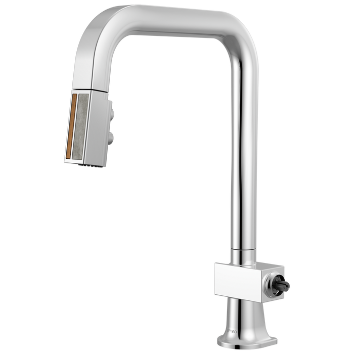 Brizo Frank Lloyd Wright 63023LF Pull-Down Kitchen Faucet with Square Spout and Wood/Concrete Wand - Less Handle