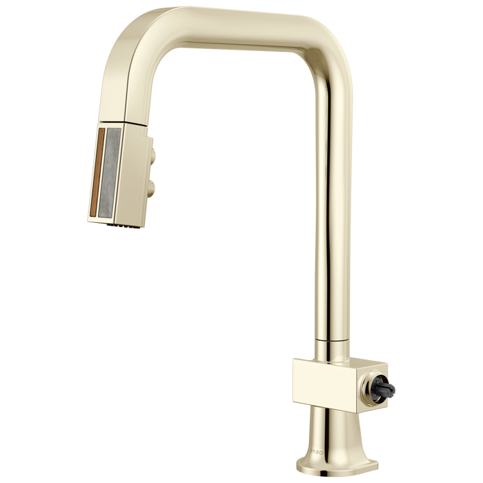 Brizo Frank Lloyd Wright 63023LF Pull-Down Kitchen Faucet with Square Spout and Wood/Concrete Wand - Less Handle