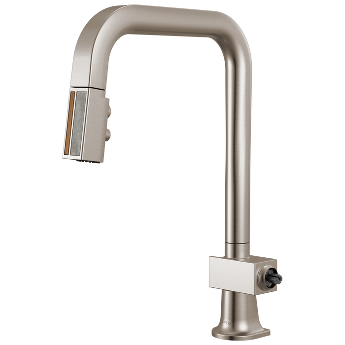 Brizo Frank Lloyd Wright 63023LF Pull-Down Kitchen Faucet with Square Spout and Wood/Concrete Wand - Less Handle