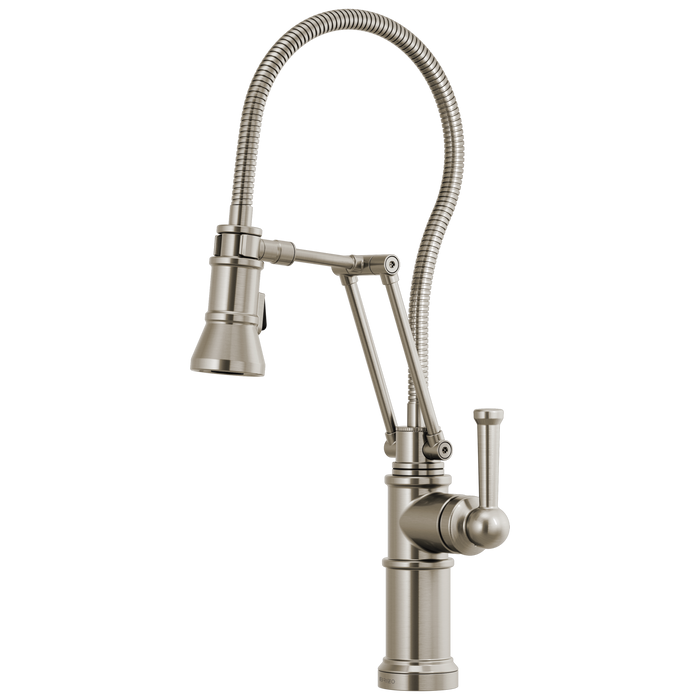 Articulating Faucet With Finished Hose