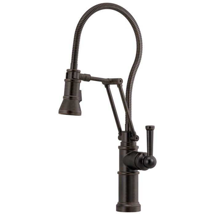 Articulating Faucet With Finished Hose