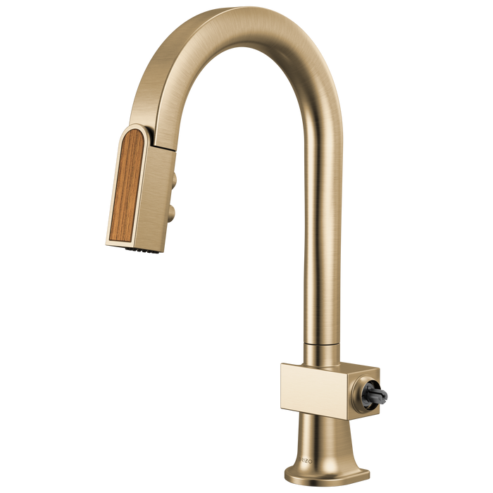 Brizo Frank Lloyd Wright 63922LF Pull-Down Prep Faucet with Arc Spout and Wood Wand - Less Handle