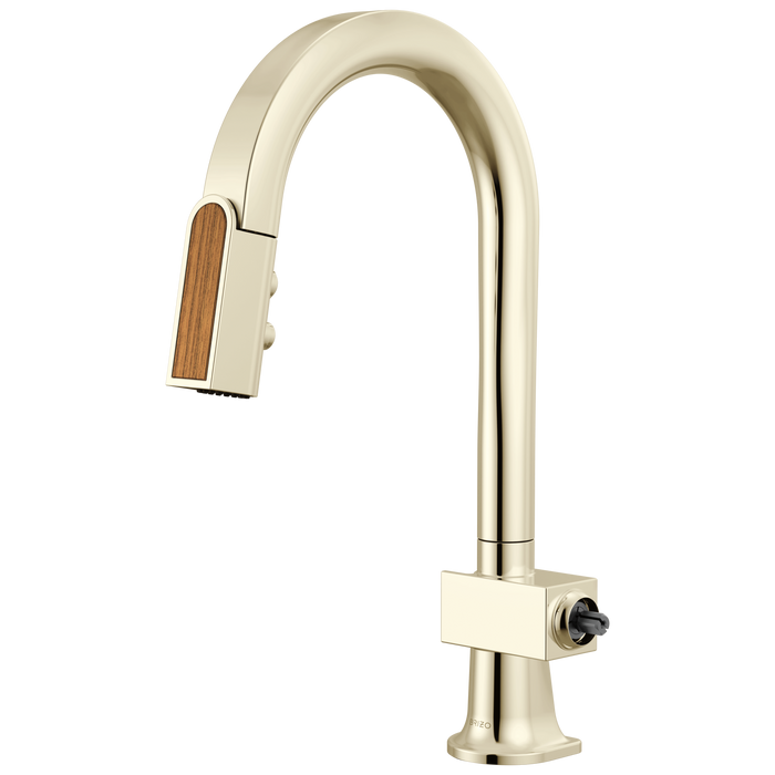 Brizo Frank Lloyd Wright 63922LF Pull-Down Prep Faucet with Arc Spout and Wood Wand - Less Handle
